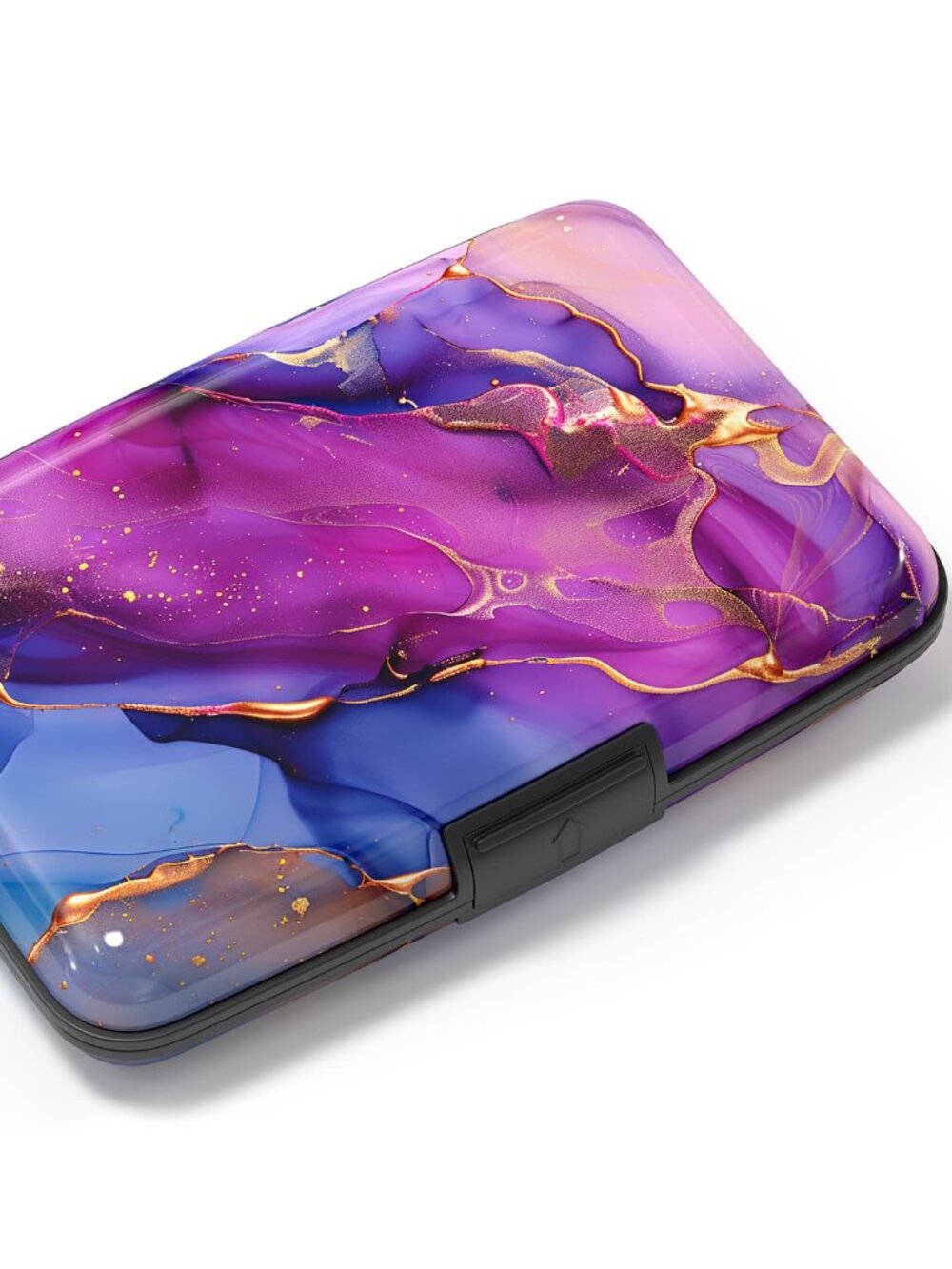 Credit Card Holder, Mini Aluminum Card Wallet RFID Blocking Travel Marble